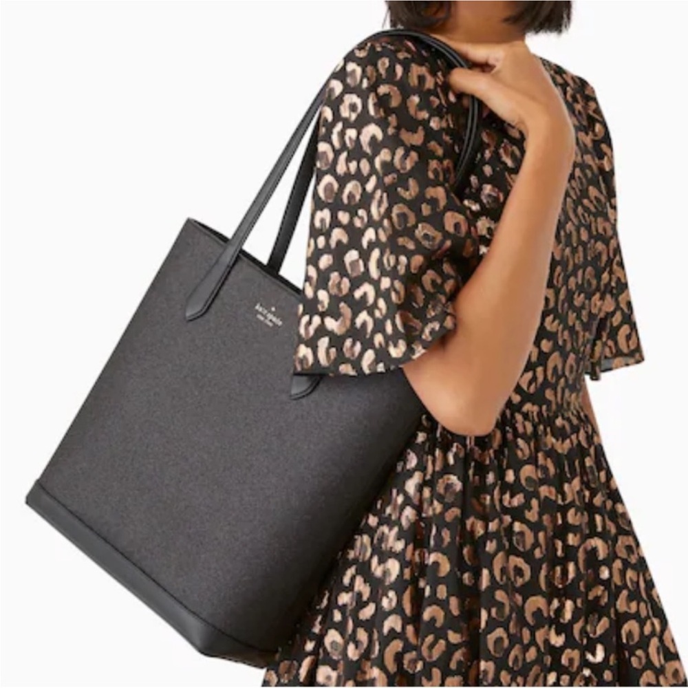 kate spade Black Leather tinsel Tote